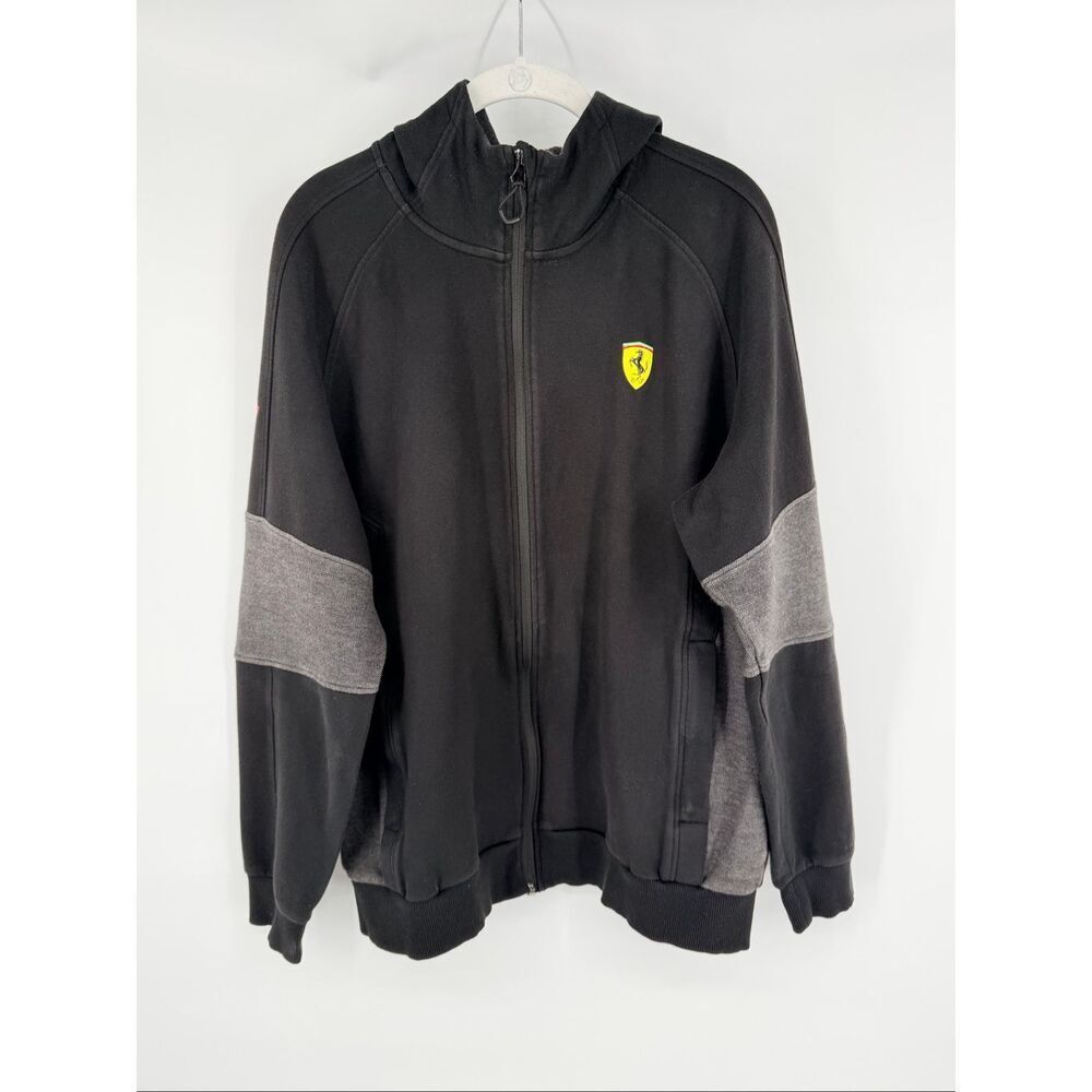 Puma Ferrari Scuderia Full Zip Hoodie Size Large US Large Black Formula Racing